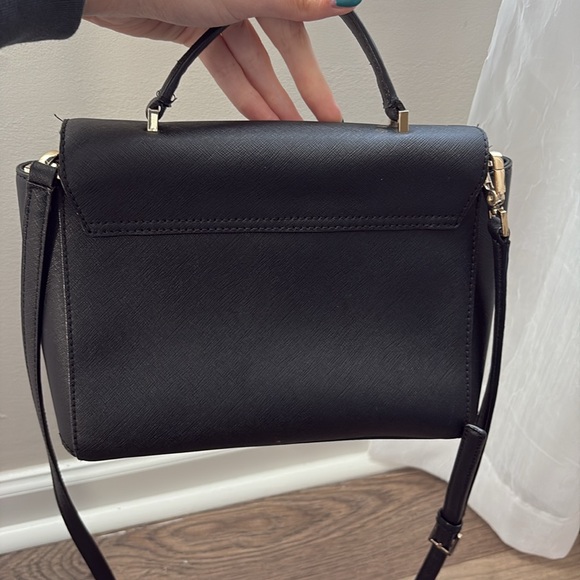 KATE SPADE Black Leather Flap Crossbody Handbag Satchel Newbury Lane Brynlee - Picture 3 of 11